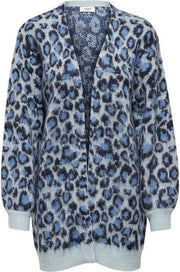 Jdymynte jacquard l/s cardigan Winter sky/leopard