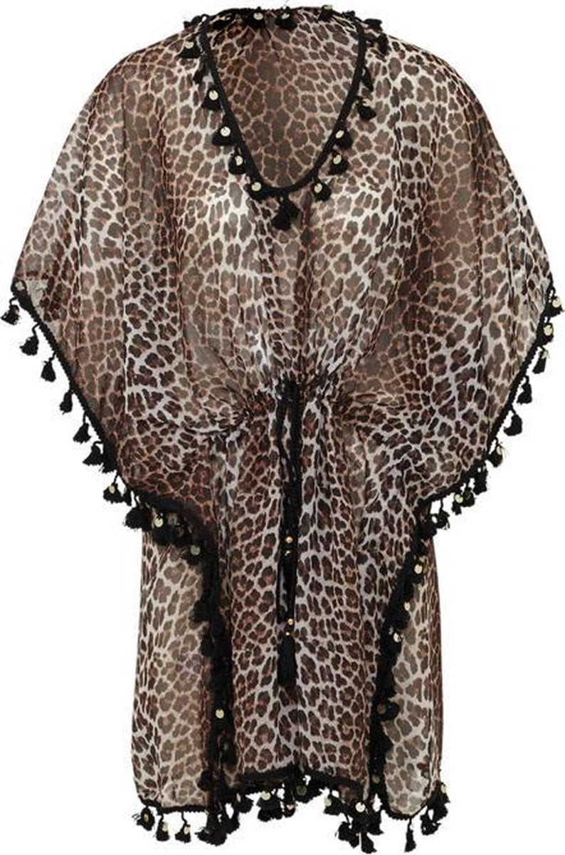 Overtop Dames Beach Zomerjurkje Kaftan Leopard