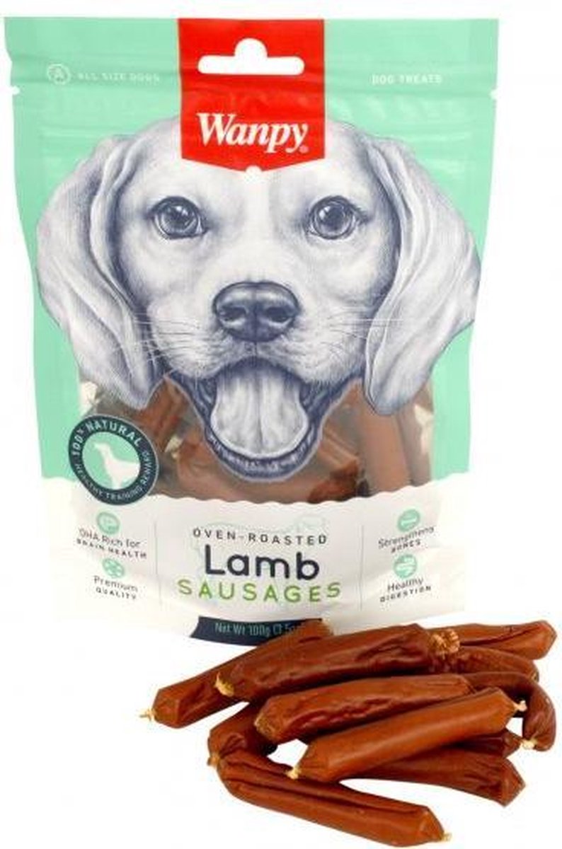 100 gr Wanpy oven-roasted lamb sausages