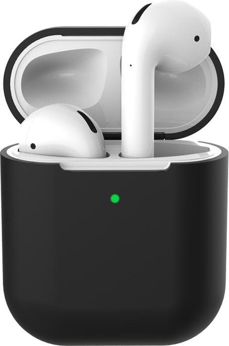 Beschermhoes voor Apple Airpods - Zwart - Siliconen case geschikt voor Apple Airpods 1 & 2