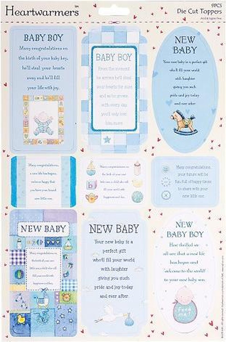 Docrafts: Heartwarmer A4 Die-Cut Sparkling Sentiments - (Baby Boy)