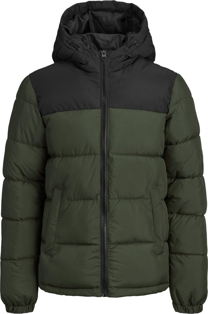 JACK&JONES JUNIOR JJPAUL PUFFER HOOD JR Jongens Jas - Maat 140