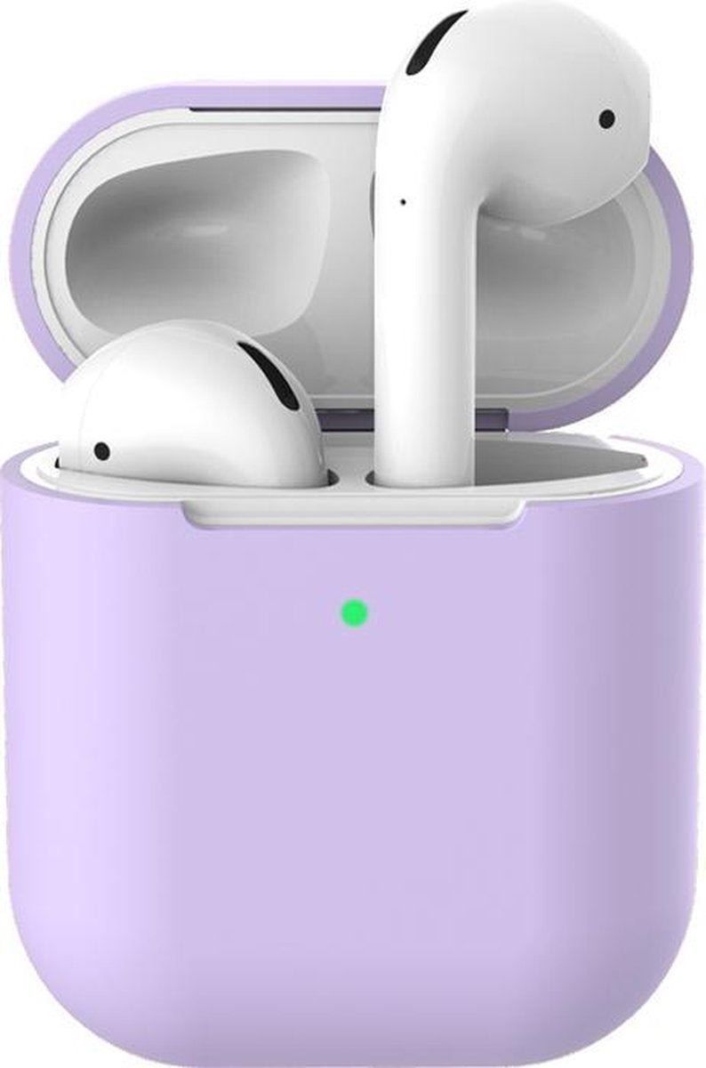 Beschermhoes voor Apple Airpods - Lila - Siliconen case geschikt voor Apple Airpods 1 & 2