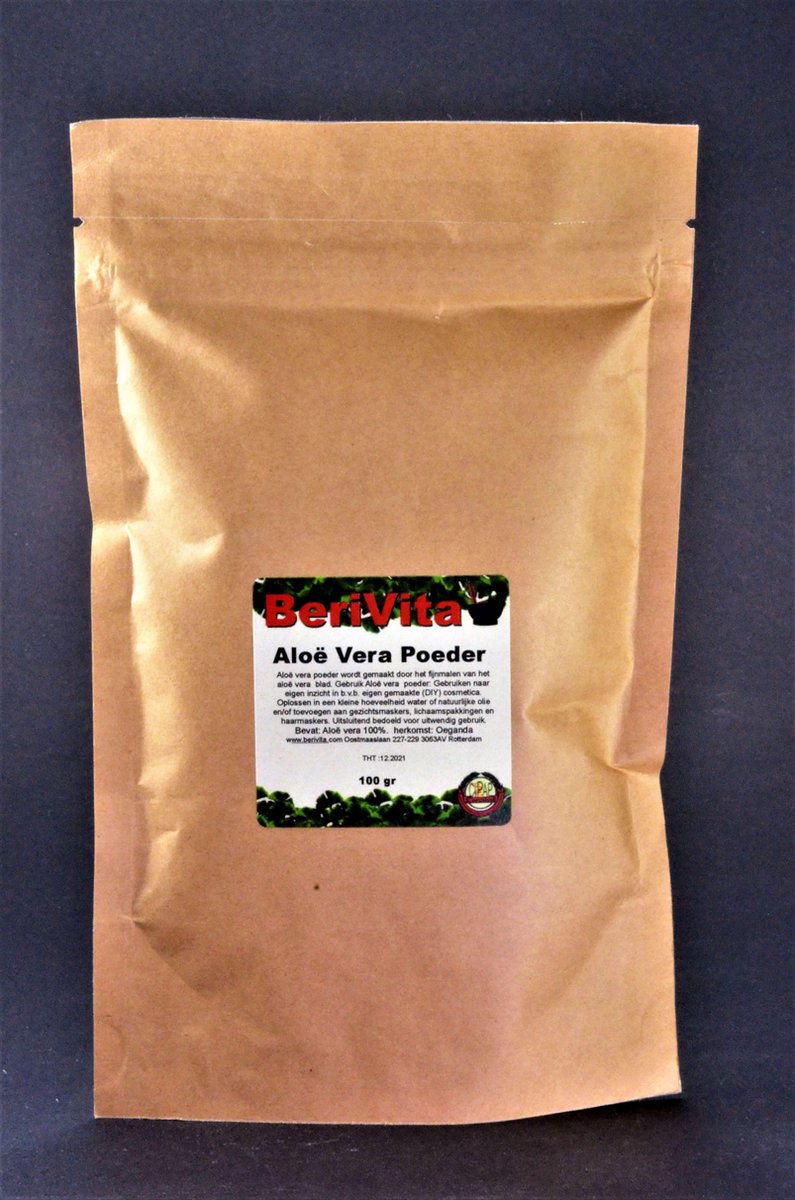 Aloë Vera Poeder 100% Zuiver 100gr van Aloë Vera Bladeren