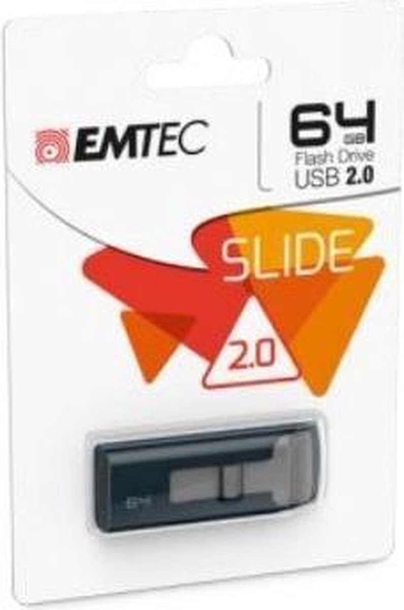 Emtec C450 Slide USB flash drive 64 GB USB Type-A 2.0 Zwart