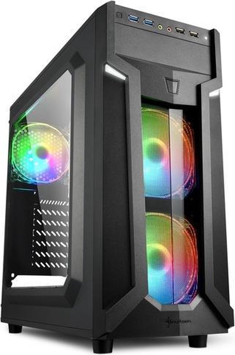 Sharkoon VG6-W RGB Midi ATX Tower Zwart