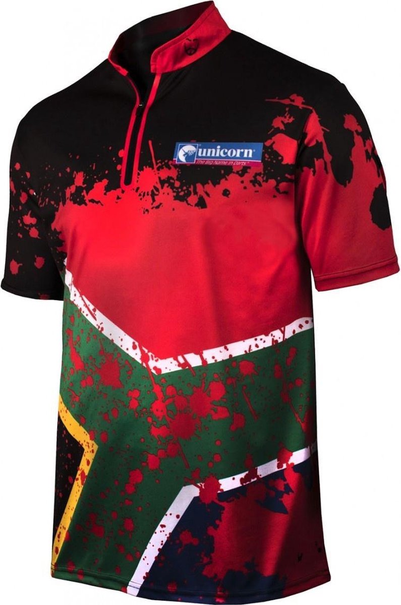 Unicorn Dartshirt Devon Petersen Heren Zwart/rood Maat 4xl