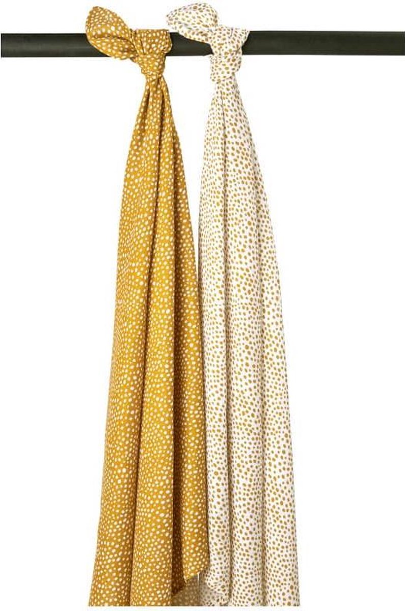 Meyco 2-pack swaddles Cheetah - honey gold