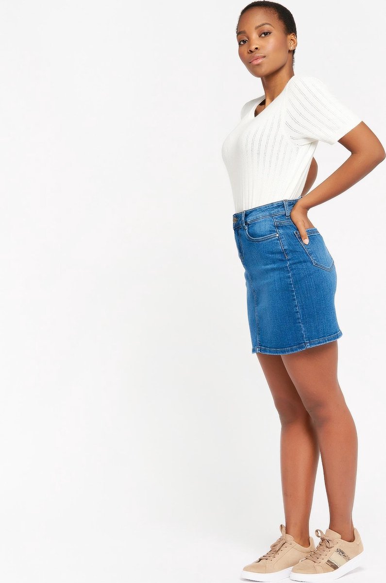 Minirok van denim - Blauw