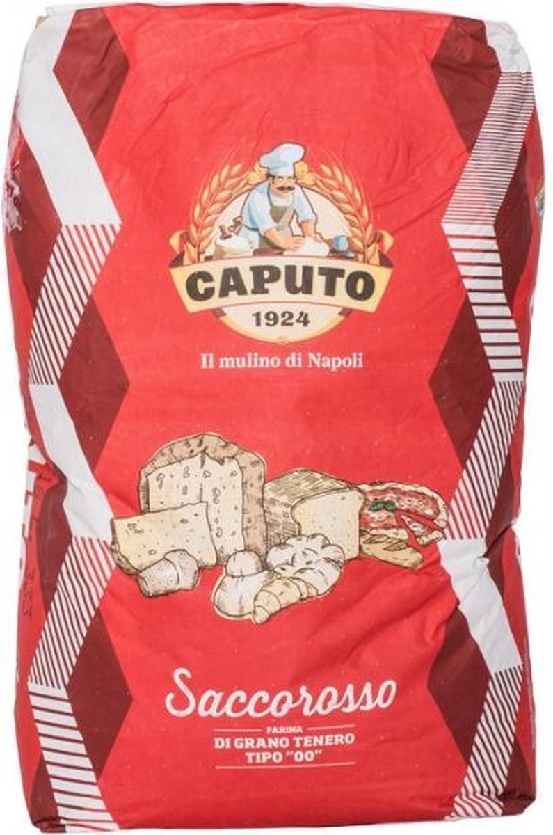 Caputo Bloem Saccorosso (Cuoco) Rood 25kg | Napolitaanse Pizza Maken | Zelf Pizzas bakken | Deegmix Voor De Pizzaoven | Ovenpizza | Pizza Oven | Kookgerei | Vegan Pizza | Veganpizza | Zelf Brood Maken |