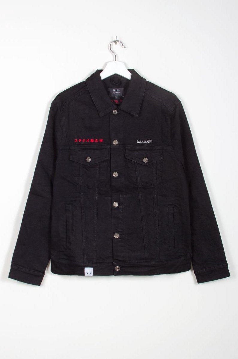 Kaomoji Studio Kaomoji Unisex Denim Jacket - Japanse Anime Stijl Denim Jas - 100% Katoen - Maat S