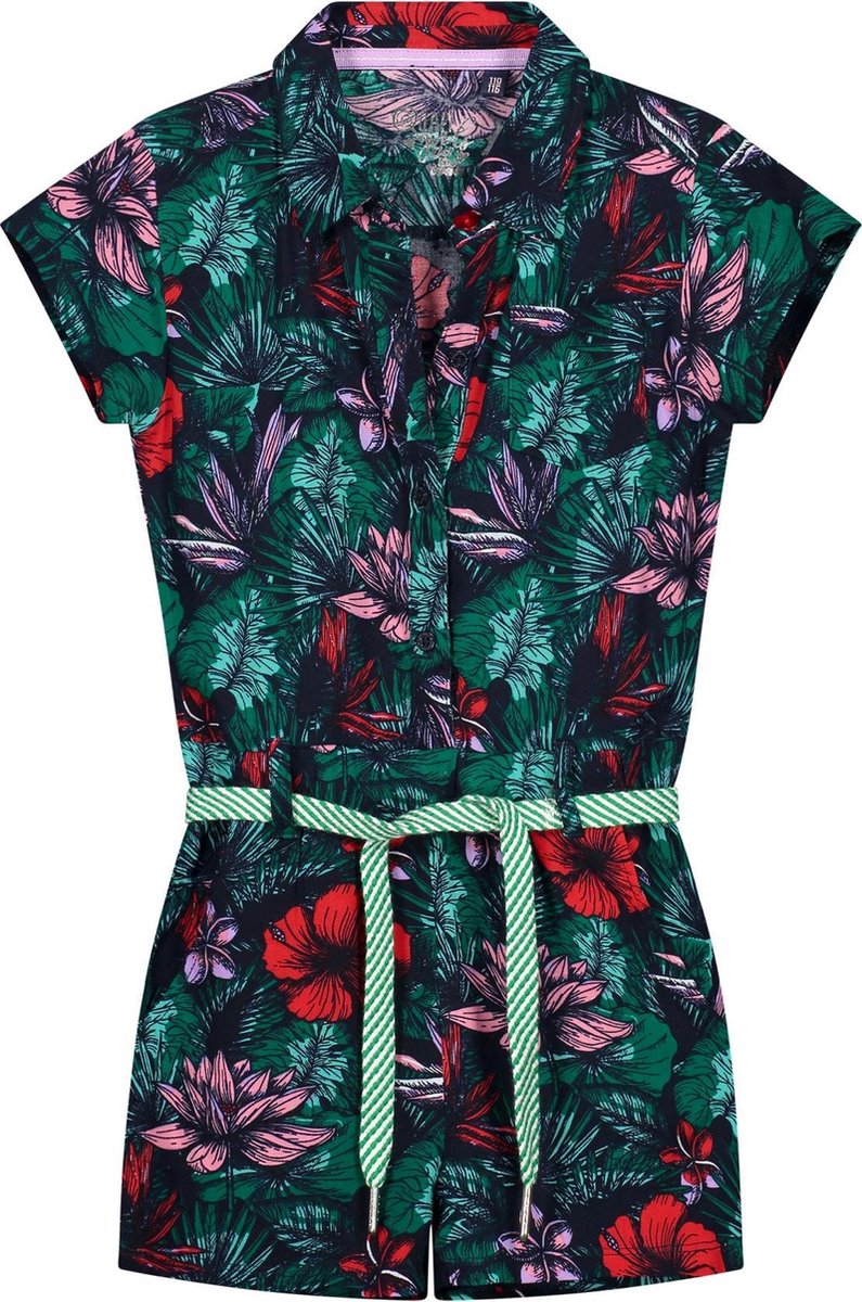Quapi jumpsuit Anke oxford blue flower