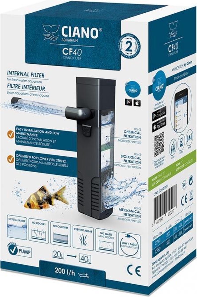 Ciano Binnenfilter cf40 Zwart