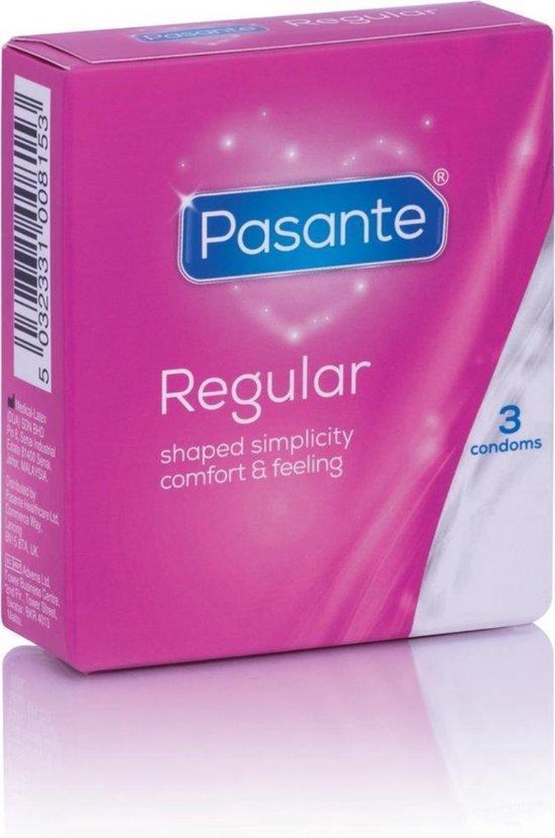 Pasante Regular condoms 3 stuks - Transparant - Drogist - Condooms - Drogisterij - Condooms