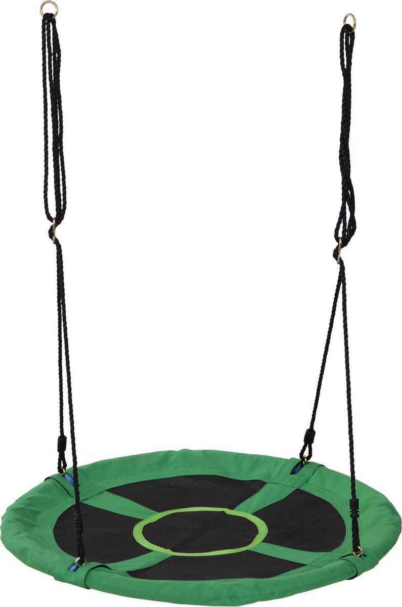 Nestschommel - Kinderschommel - Vogelnestschommel - Schommelzitje - Groen/Zwart