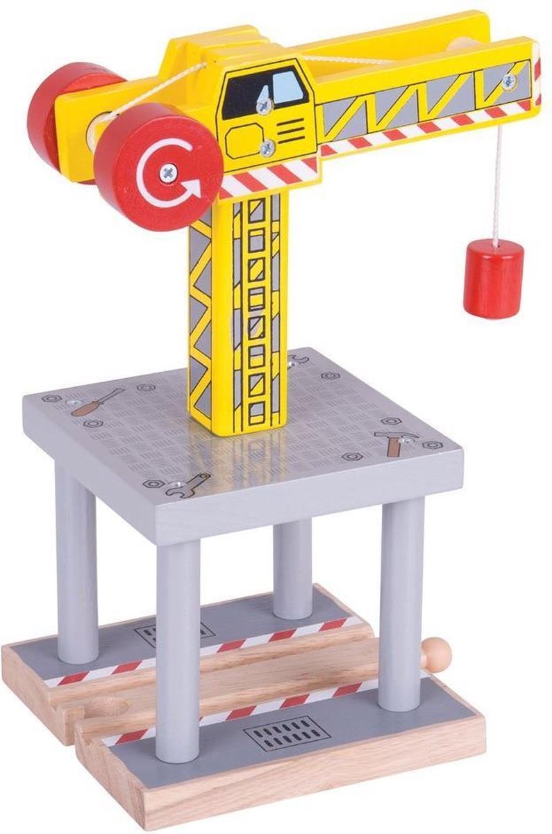 Bigjigs - Rails - Gele kraan