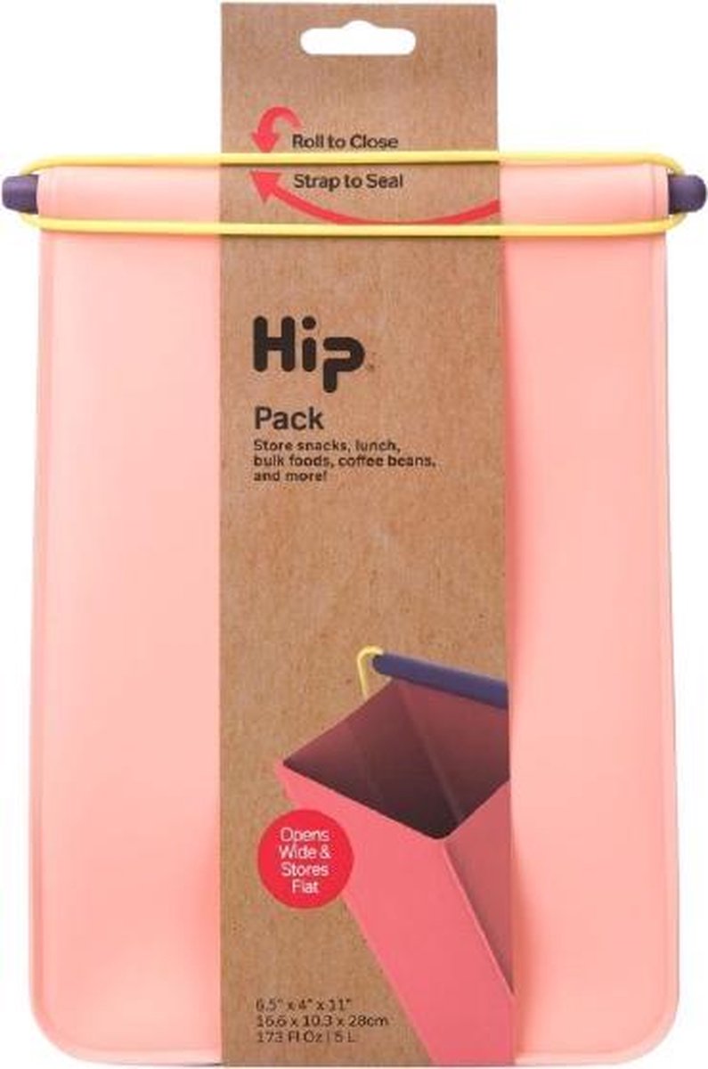 HIP Pack Groot - Herbruikbare Lunchzak - Siliconen/Polypropyleen - Roze