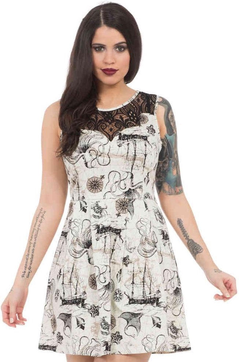Jawbreaker Korte jurk -XL- Naughty Nautical Creme