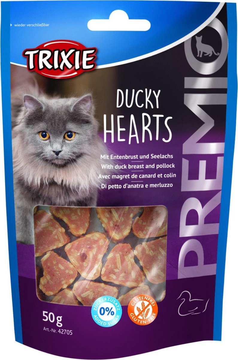 Trixie Primio hartjes - Eend&Koolvis - 50 g