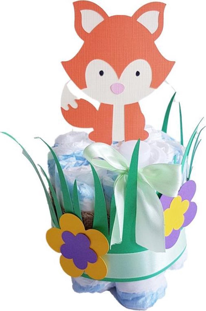 Luiertaart Babyshower Vosje | Kraamcadeau | Kraampakket | Baby Cadeau