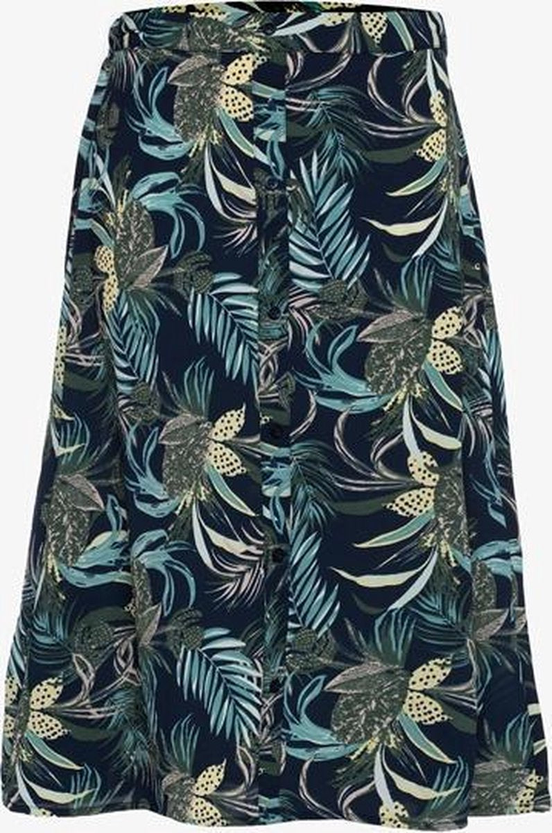 TwoDay dames midi rok met bloemenprint - Blauw - Maat M