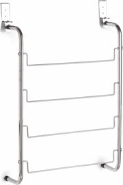 Zilveren badkamerdeur handdoekenrek vier stangen 44 cm - Zeller - Badkameraccessoires - Deurdroogrekken - Handdoeken ophangen - Handdoekrekken