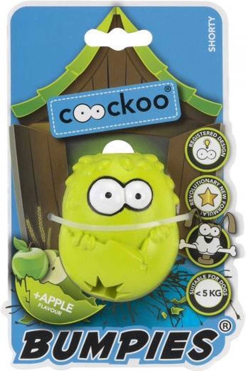 Bumpies shorty apple yellowwish Groen rubber speelgoed voor honden M - 7-16kg