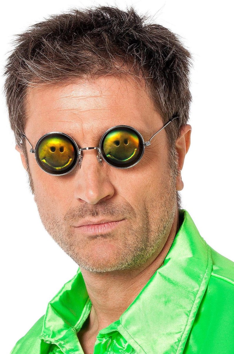 Hologram bril smiley - Verkleedattribuut