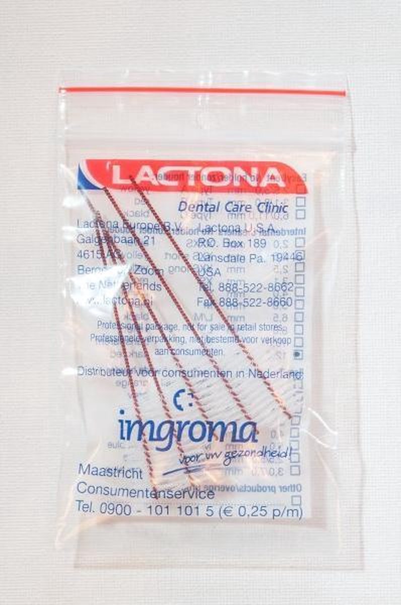 Lactona Interdentaal Ragers Xx-Large 12mm - Donkerrood - 5 x 5 Stuks - Voordeelpakket