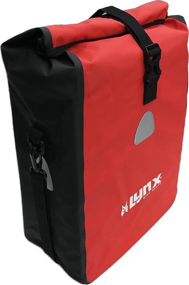 Lynx Single Pannier Bag Pakaftas / Fietstas Zwart / Rood 21 L - Tarpaulin