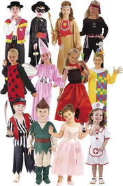 12 stuks: Jongen/meisje Kinderkostuum 12 assorti - 3-4