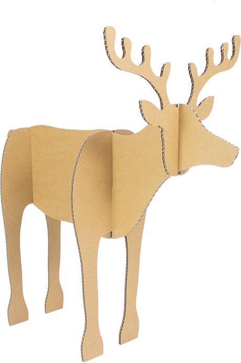 KarTent - Set van 2 kartonnen Rendieren voor Arrenslee - Kerstdecoratie - Cadeau van Duurzaam Karton