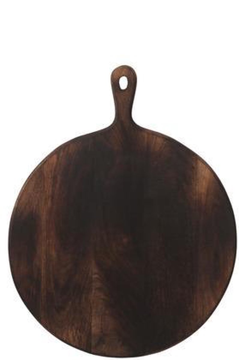 J-Line Snijplank Rond Hout Donker Bruin Large