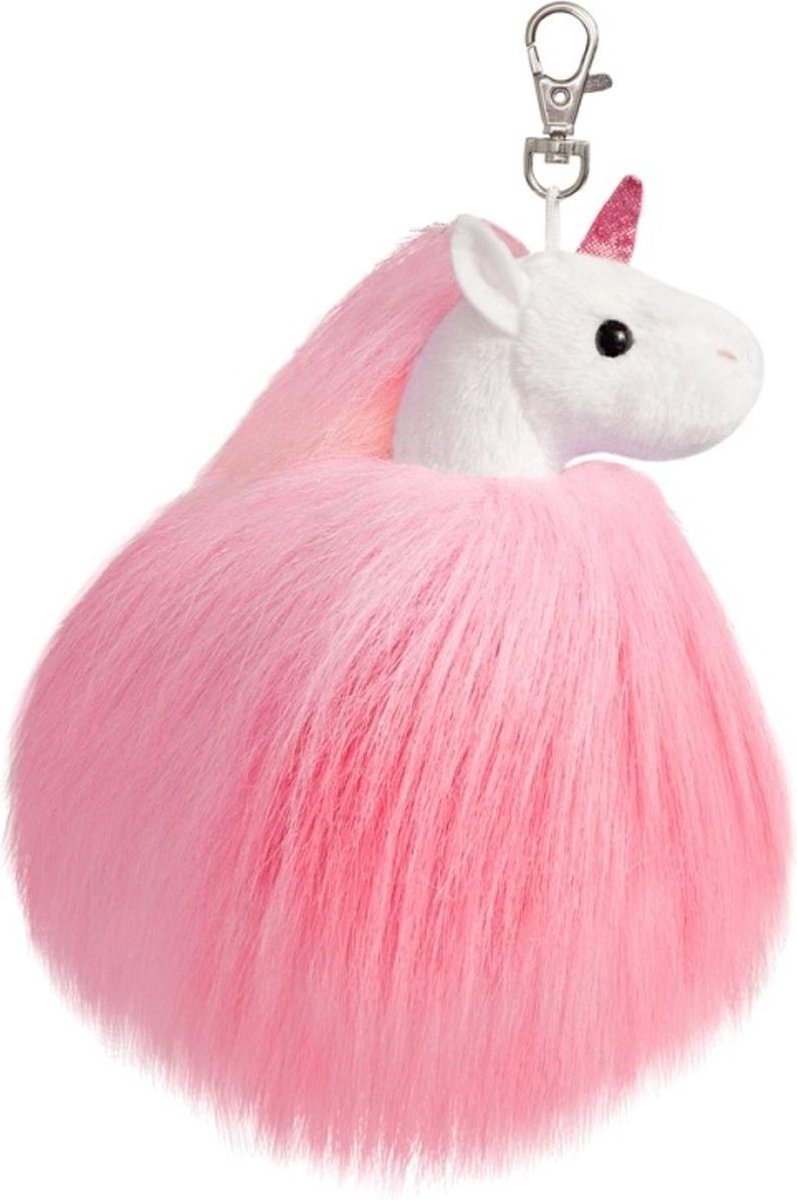 Aurora Sparkle Tales Fluffy Unicorn Sleutelhanger Roze 13 Cm