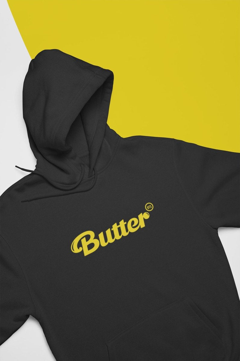 BUTTER BTS HOODIE ZWART - BANGTAN BOYS KOREAN MUSIC KPOP BAND BT21 - MAAT XL