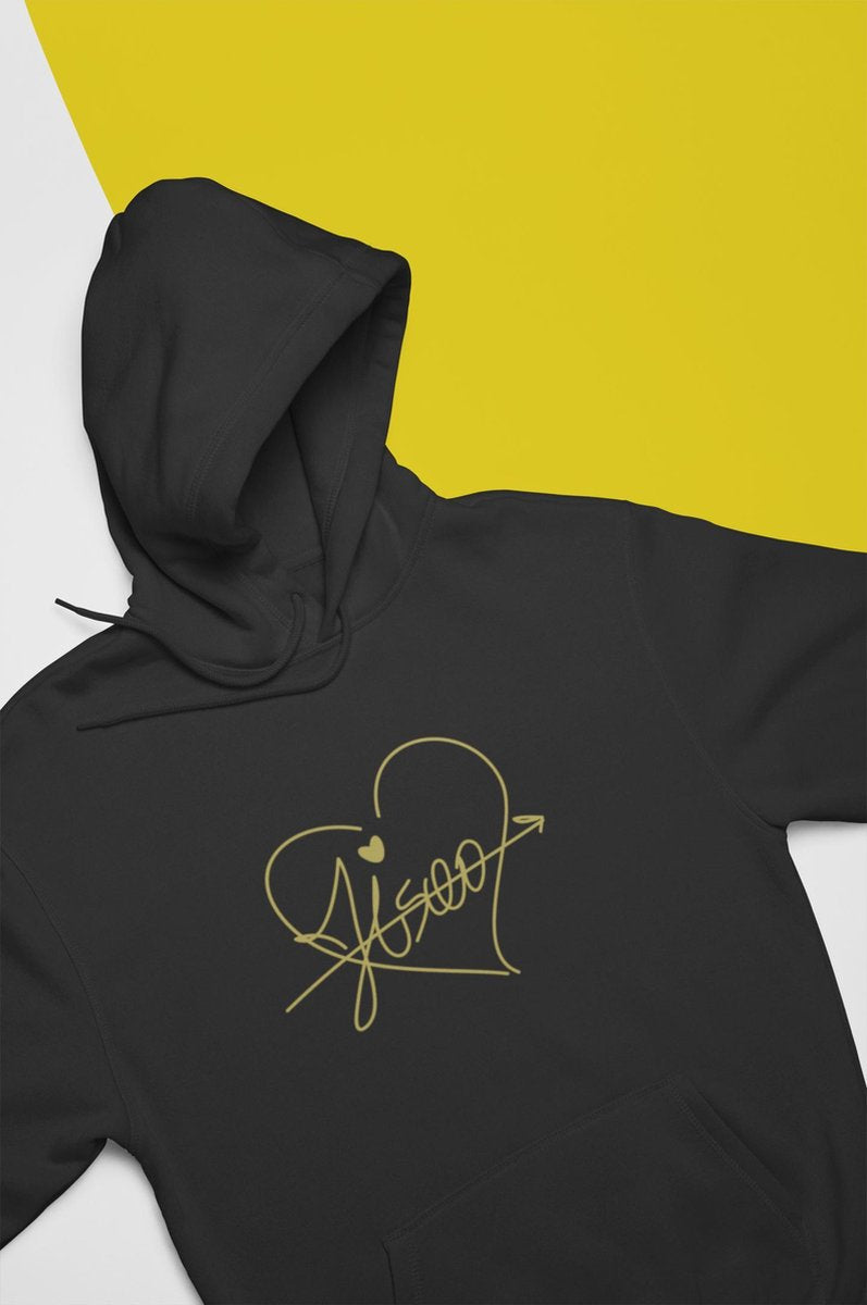 BlackPink Jisoo Signature Hoodie | Fan Sign Love | In Your Area | Maat S Zwart