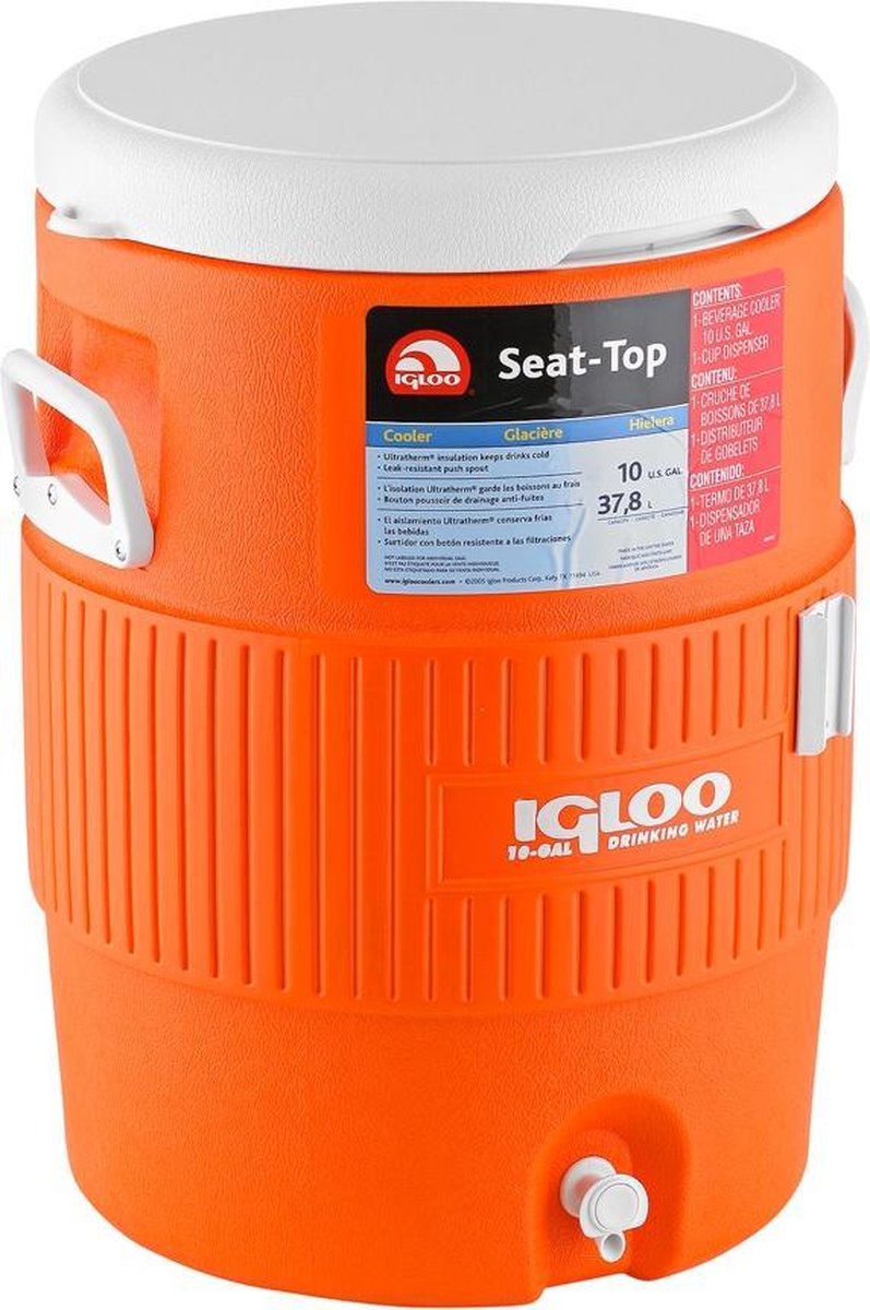Igloo 10 Gallon Seat Top inclusief bekerhouder - Drankdispenser / Drankkoeler - 37
