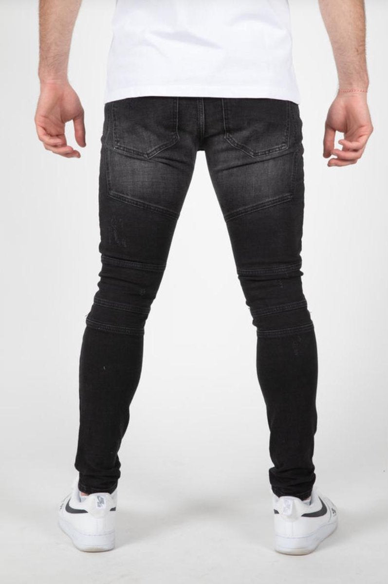 Jeans - jeans heren - jeans heren broeken - spijkerbroek heren - slim fit - LEYON Zwart