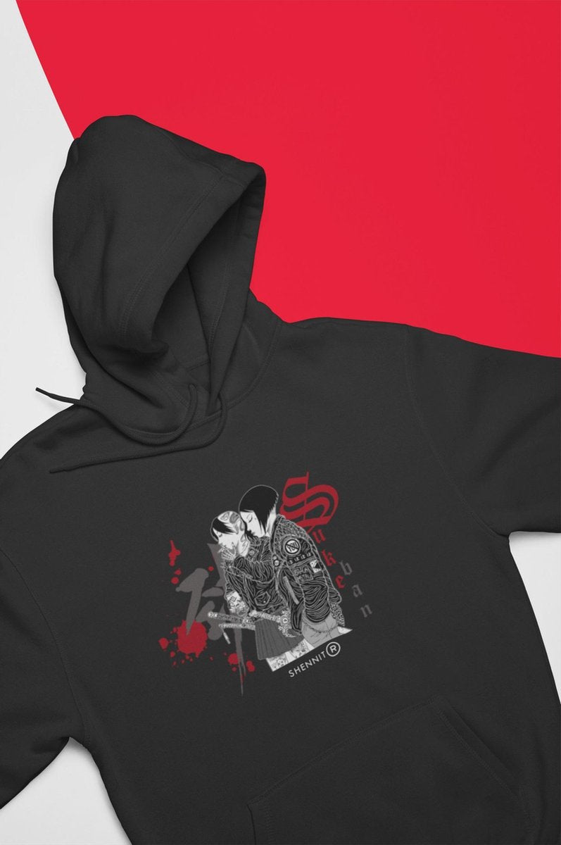Sukeban Girl Gang Gerard Leung Zwart Hoodie - Brack Metal - Grunge Metal - Digital Artist - Unisex Maat S