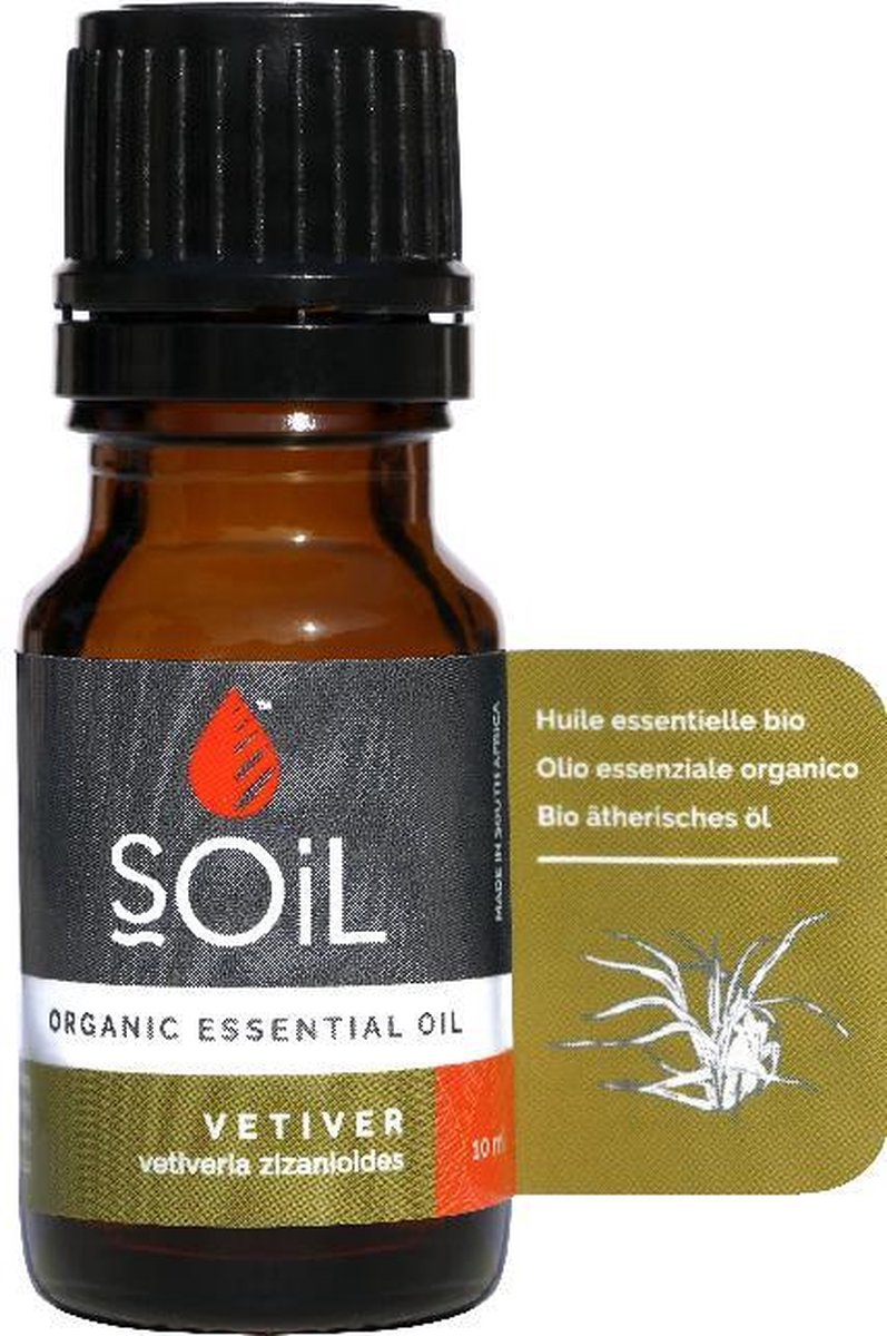 Soil - Biologische Etherische Vetiver Olie - 10 Ml - Vetiveria Zinzanioides - Stressverlagend | Opbeurend