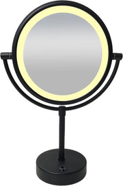 Wiesbaden Home Staande Scheerspiegel met Led Verlichting - 20 cm. - Mat Zwart