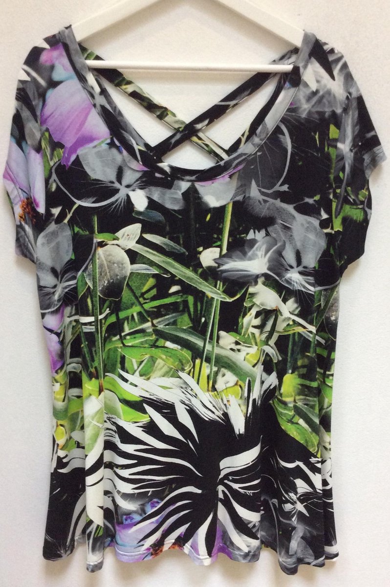Ophilia-Shirt-Zwart/Groen-maat 42-44