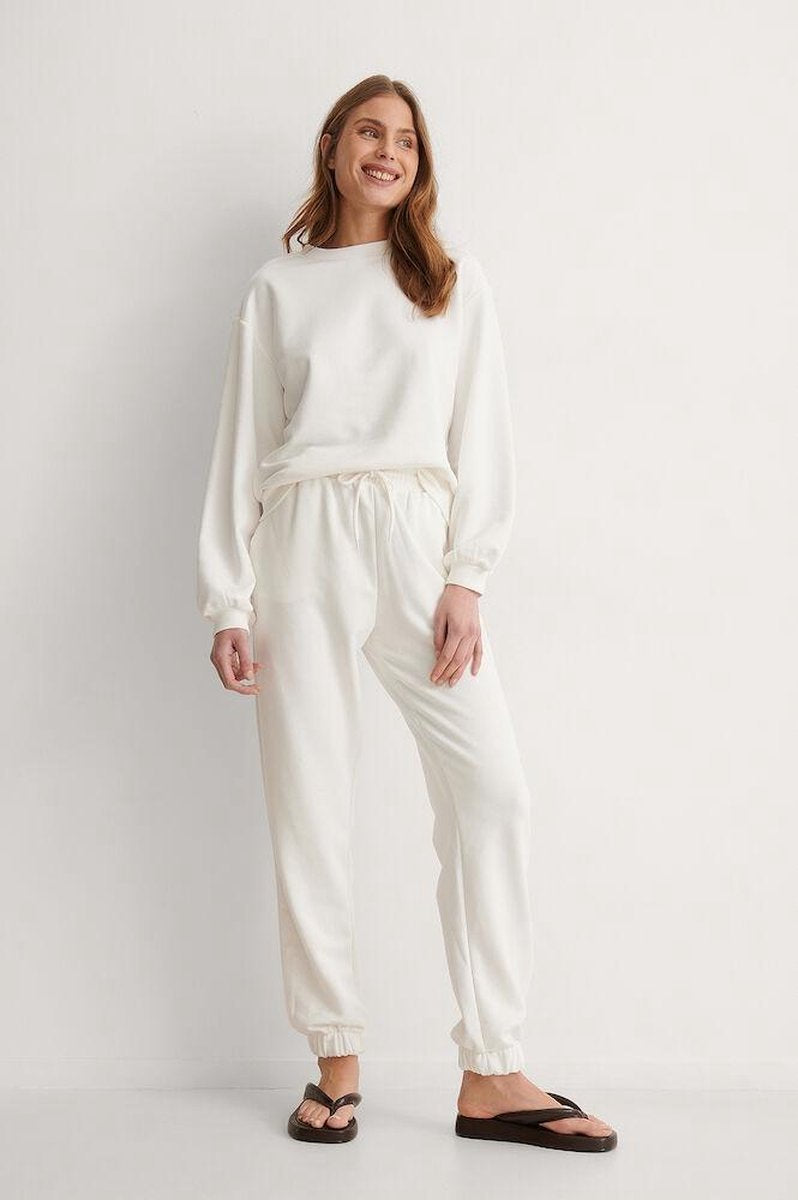 NA-KD Sweatpants Vrouwen Broek - Cream - Maat M