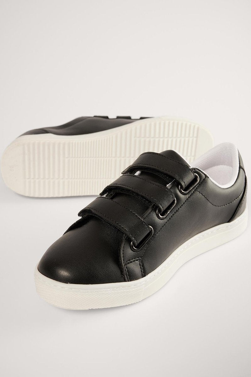 NA-KD Velcro Basic Vrouwen Sneakers - Black - Maat 36