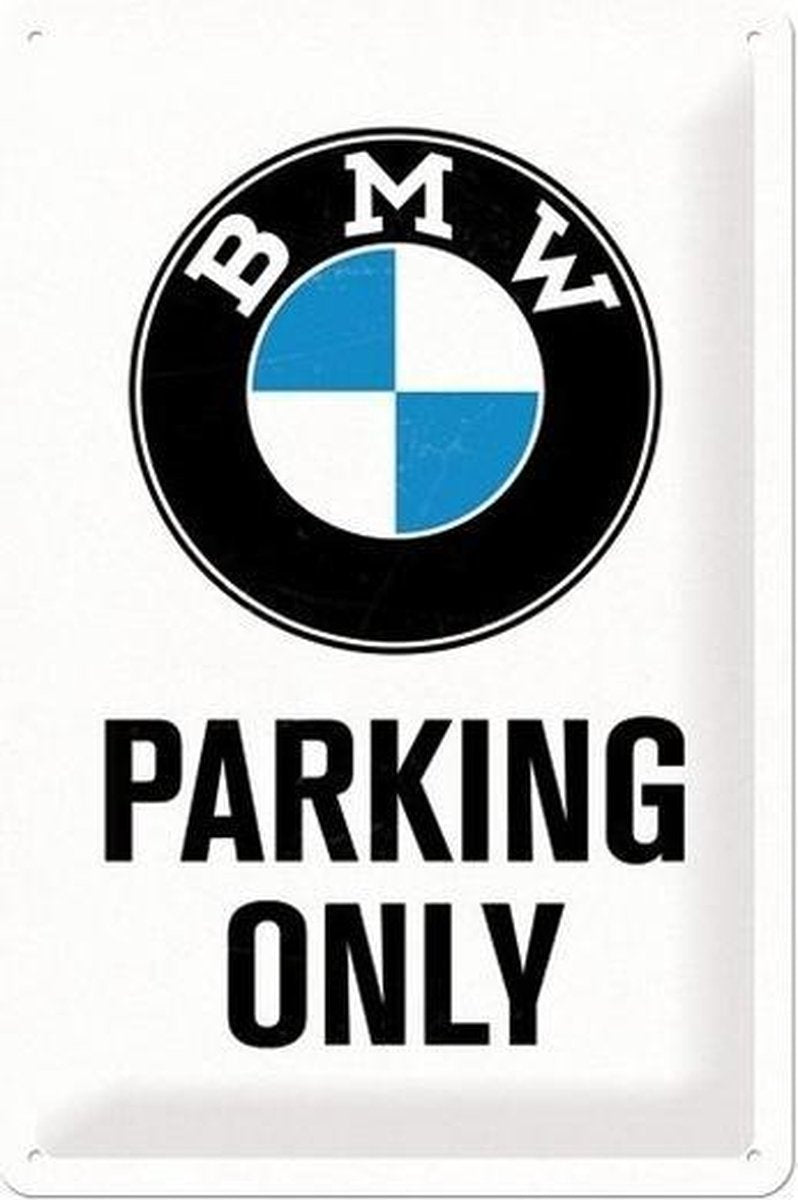 Muurplaatje BMW parking only