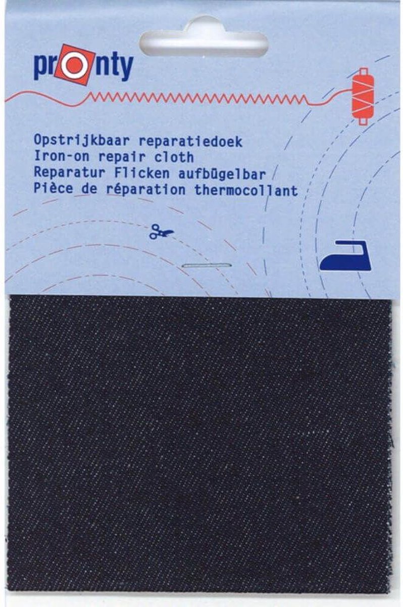 PRONTY REPARATIEDOEK JEANS OPSTRIJKBAAR 071 DONKER 10 X 40cm.  - 3STUKS