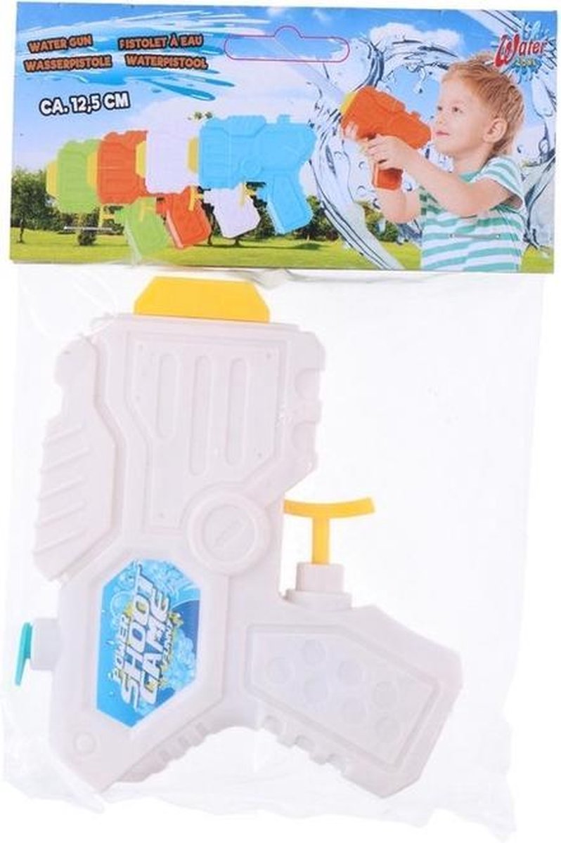 1x Waterpistolen/waterpistool klein van 12 cm wit kinderspeelgoed - waterspeelgoed van kunststof