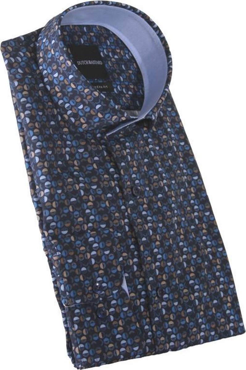 Dutch Bastard Lange mouw Overhemd - DT20-5010 Blauw (Maat: M)