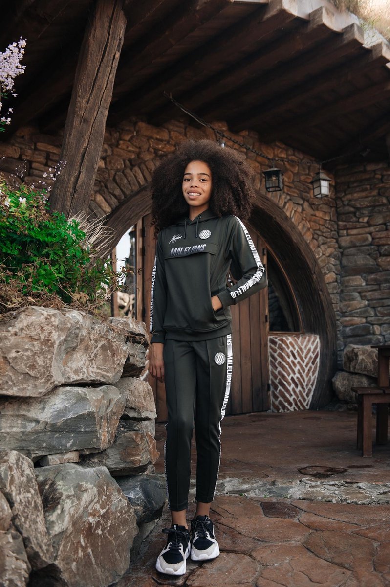 Junior Sport Warming Up Trackpants - Army/Off-White