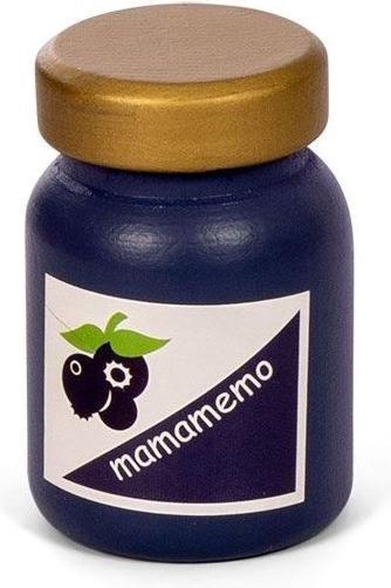 Mamamemo Blauwe Bessenjam Junior 6 Cm Hout Donderblauw/goud